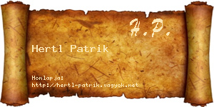 Hertl Patrik névjegykártya